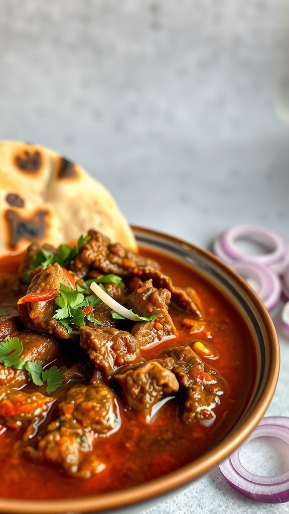 15 Delicious Pakistani Sides and Starters You Must Try 36 Delicious Beef Nihari served with fresh naan and garnished with cilantro and green chilies.